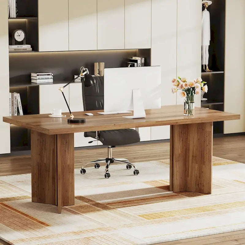 Bureau de direction moderne de 63 pouces Grand bureau d'ordinateur Table d'écriture