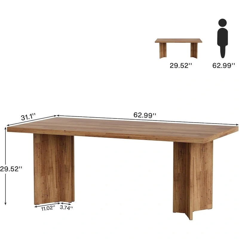 Bureau de direction moderne de 63 pouces Grand bureau d'ordinateur Table d'écriture
