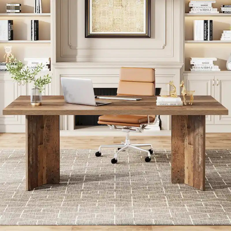 Bureau de direction moderne de 63 pouces Grand bureau d'ordinateur Table d'écriture