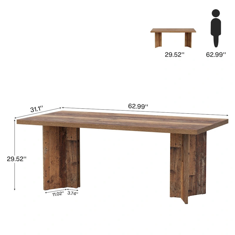 Bureau de direction moderne de 63 pouces Grand bureau d'ordinateur Table d'écriture
