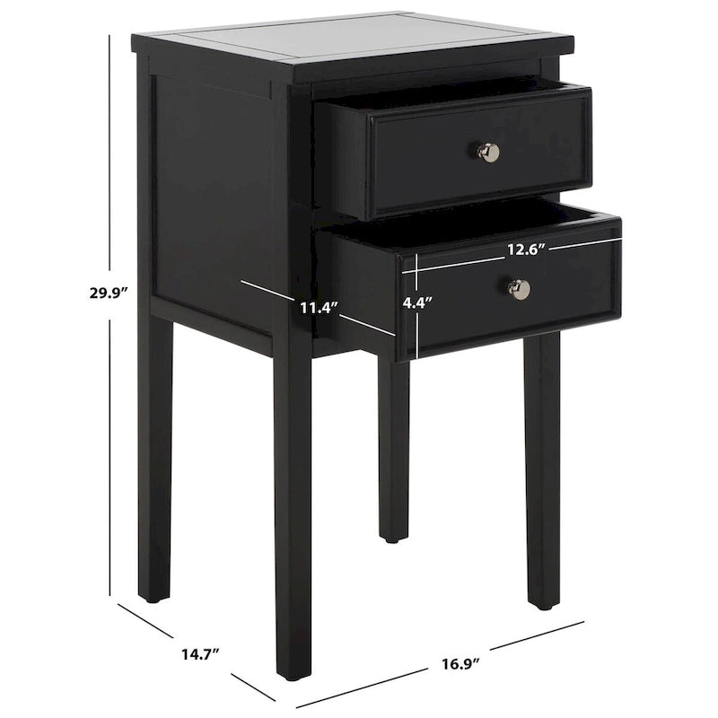 Table de chevet d'appoint à 2 tiroirs (entièrement assemblée) - 16,9 x 14,2 x 29,7 - 17Lx15Px30H