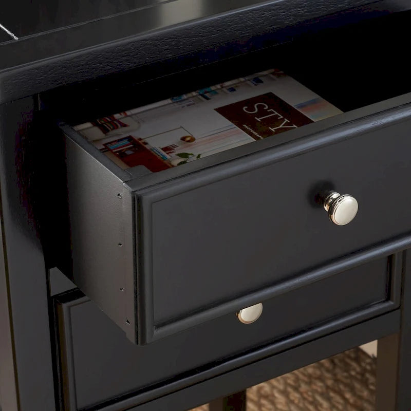Table de chevet d'appoint à 2 tiroirs (entièrement assemblée) - 16,9 x 14,2 x 29,7 - 17Lx15Px30H