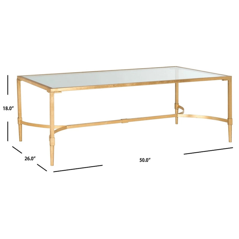 Table basse dorée - 50 x 26 x 18 - 50L x 26P x 18H