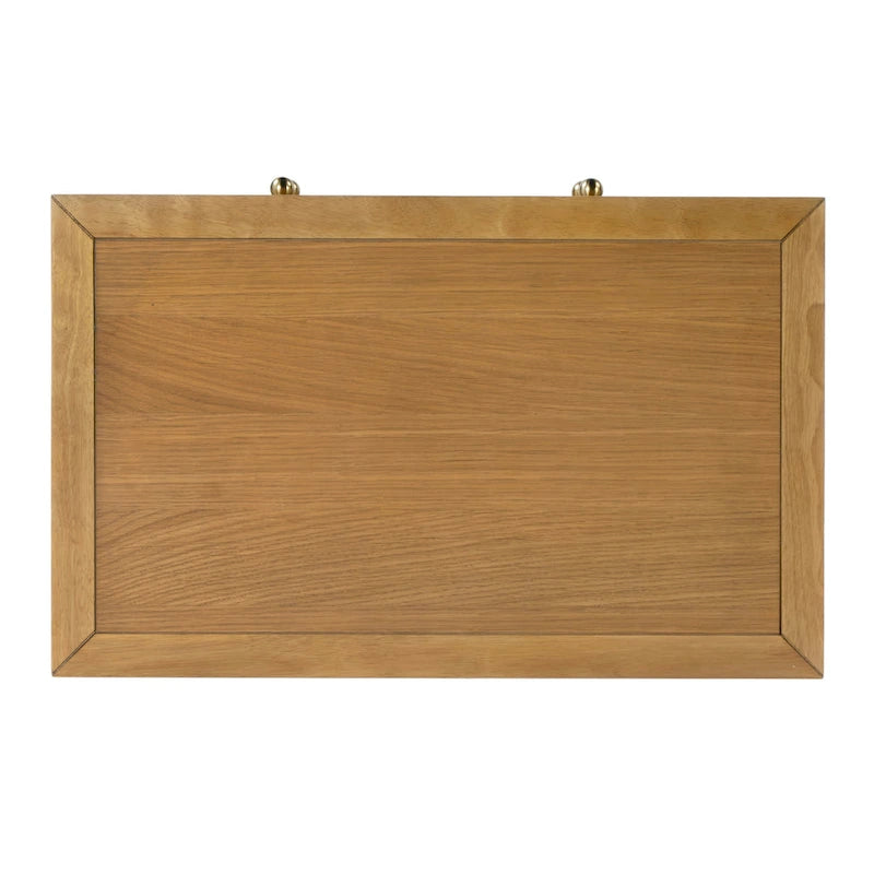 Table de chevet large en bois à 2 tiroirs
