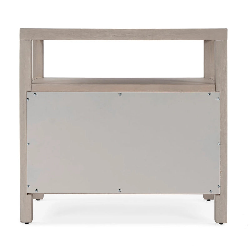 Table de chevet large en bois à 2 tiroirs