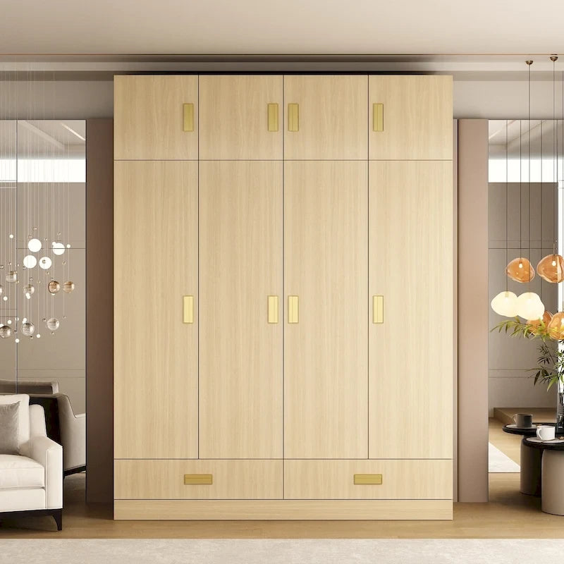 Grande armoire avec armoire supérieure en option, armoire d'appoint pour chambre à coucher