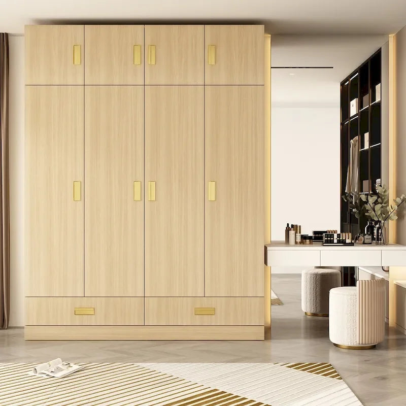 Grande armoire avec armoire supérieure en option, armoire d'appoint pour chambre à coucher