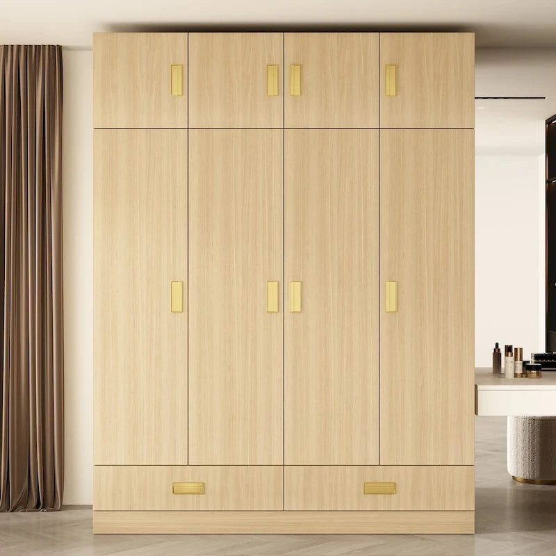 Grande armoire avec armoire supérieure en option, armoire d'appoint pour chambre à coucher