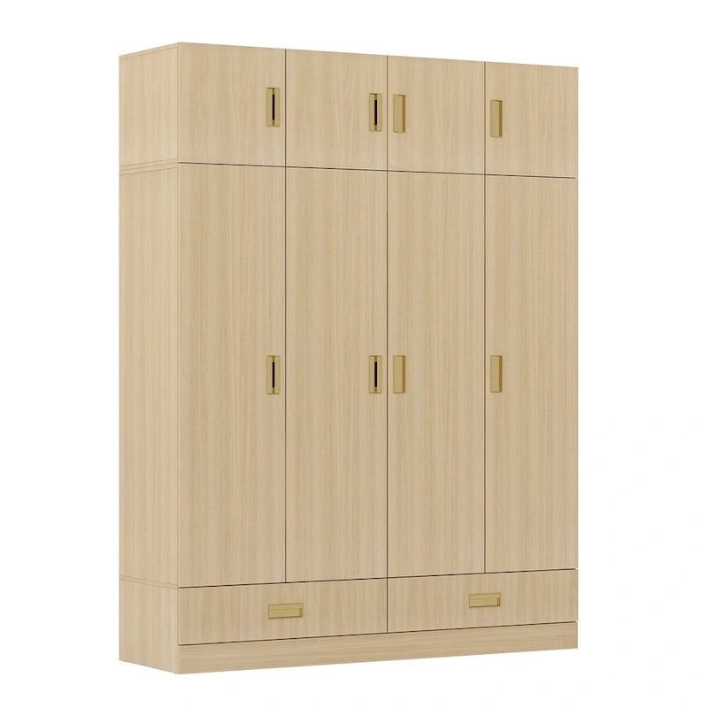 Grande armoire avec armoire supérieure en option, armoire d'appoint pour chambre à coucher