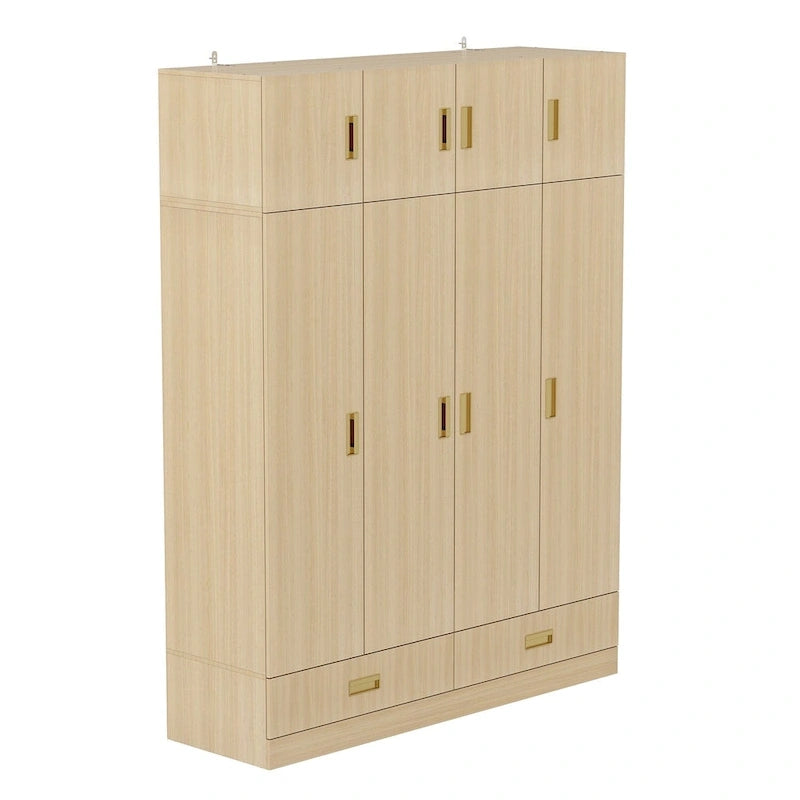 Grande armoire avec armoire supérieure en option, armoire d'appoint pour chambre à coucher