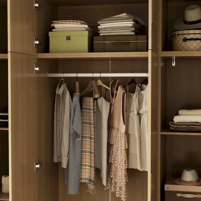 Grande armoire avec armoire supérieure en option, armoire d'appoint pour chambre à coucher