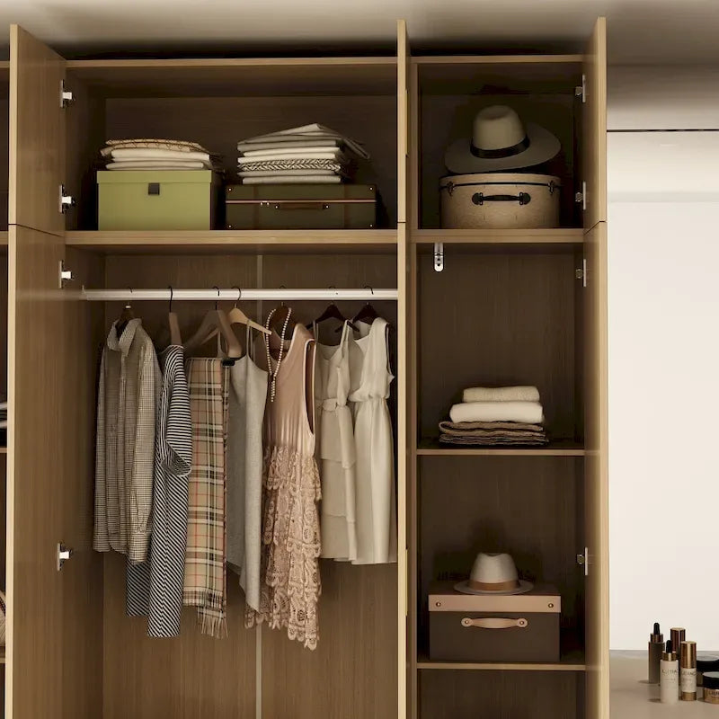 Grande armoire avec armoire supérieure en option, armoire d'appoint pour chambre à coucher