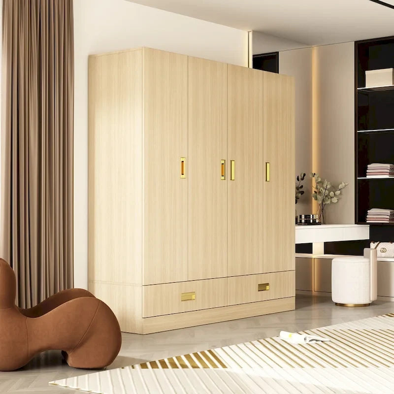 Grande armoire avec armoire supérieure en option, armoire d'appoint pour chambre à coucher