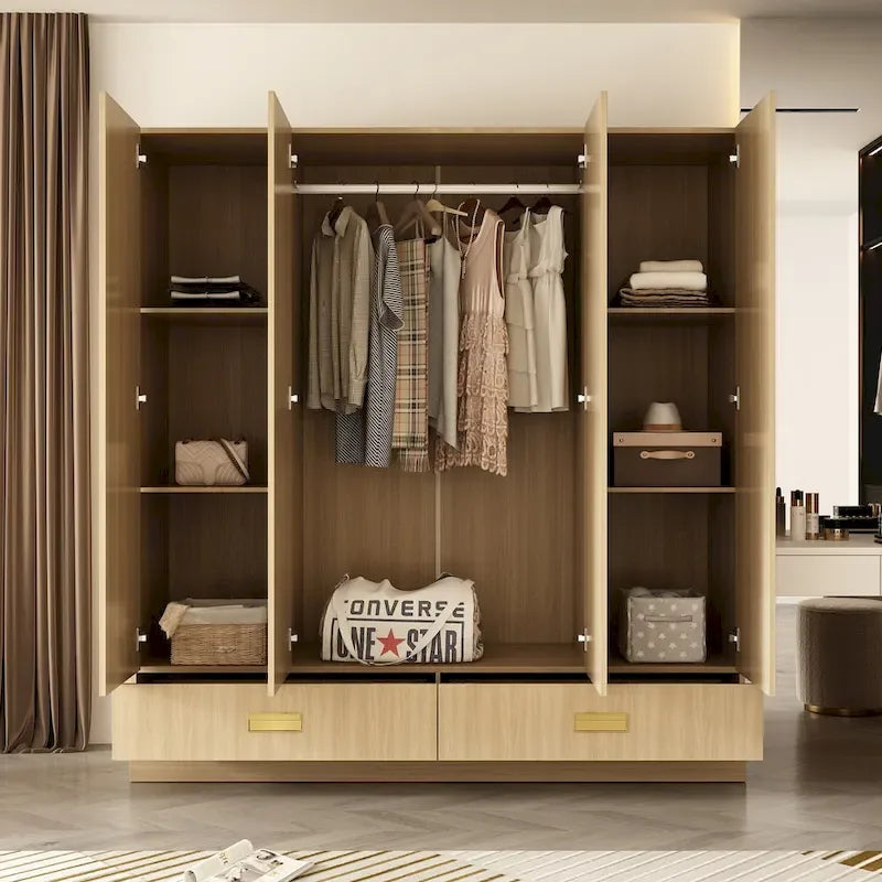Grande armoire avec armoire supérieure en option, armoire d'appoint pour chambre à coucher