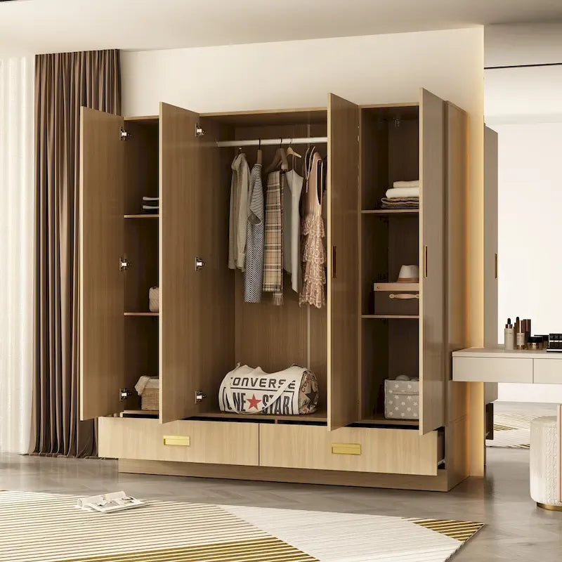 Grande armoire avec armoire supérieure en option, armoire d'appoint pour chambre à coucher