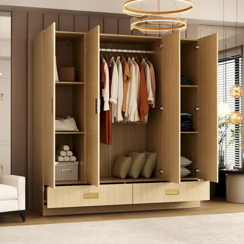 Grande armoire avec armoire supérieure en option, armoire d'appoint pour chambre à coucher