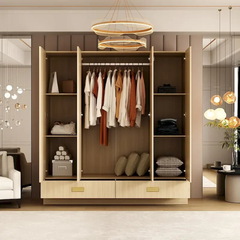 Grande armoire avec armoire supérieure en option, armoire d'appoint pour chambre à coucher
