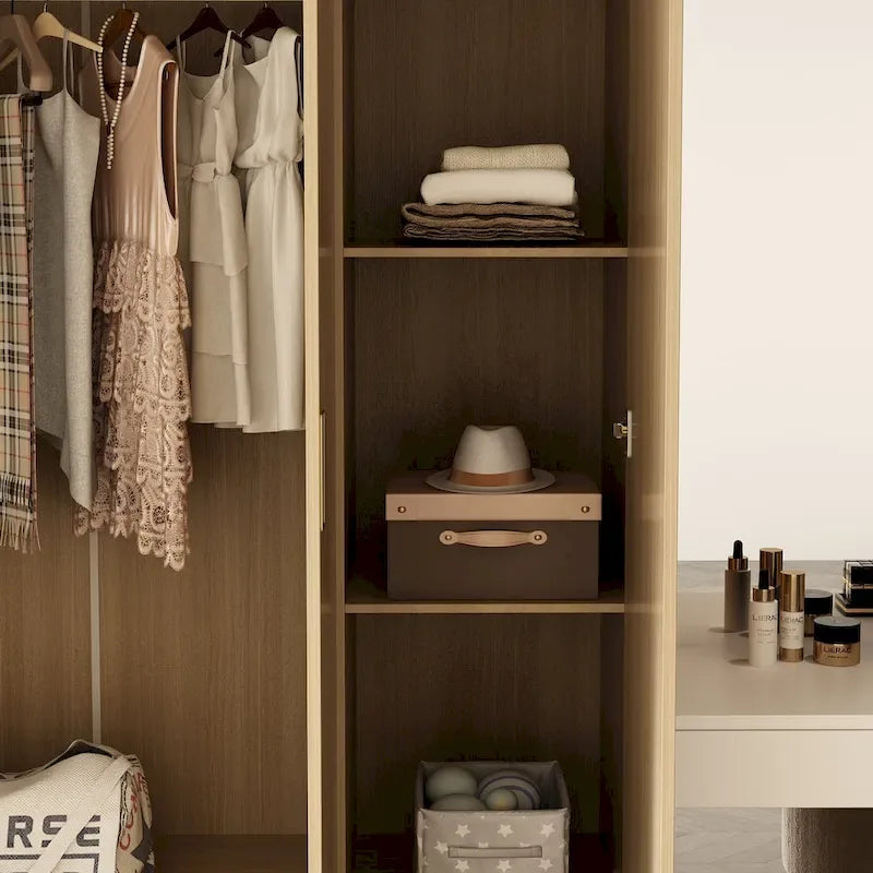 Grande armoire avec armoire supérieure en option, armoire d'appoint pour chambre à coucher