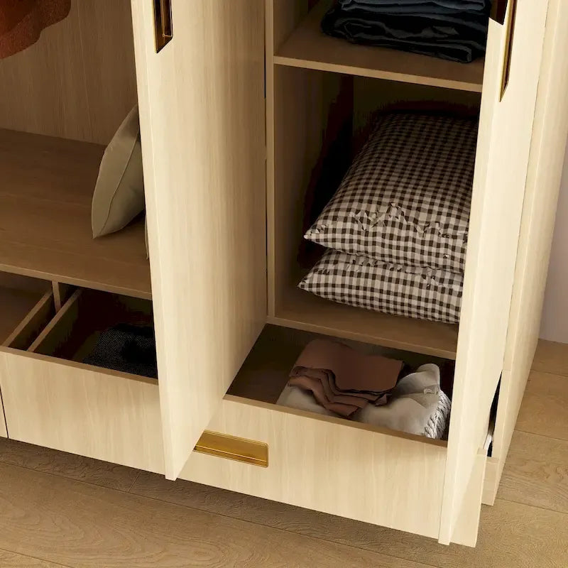 Grande armoire avec armoire supérieure en option, armoire d'appoint pour chambre à coucher