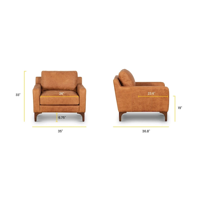 Fauteuil 35 - Cuir véritable italien pleine fleur