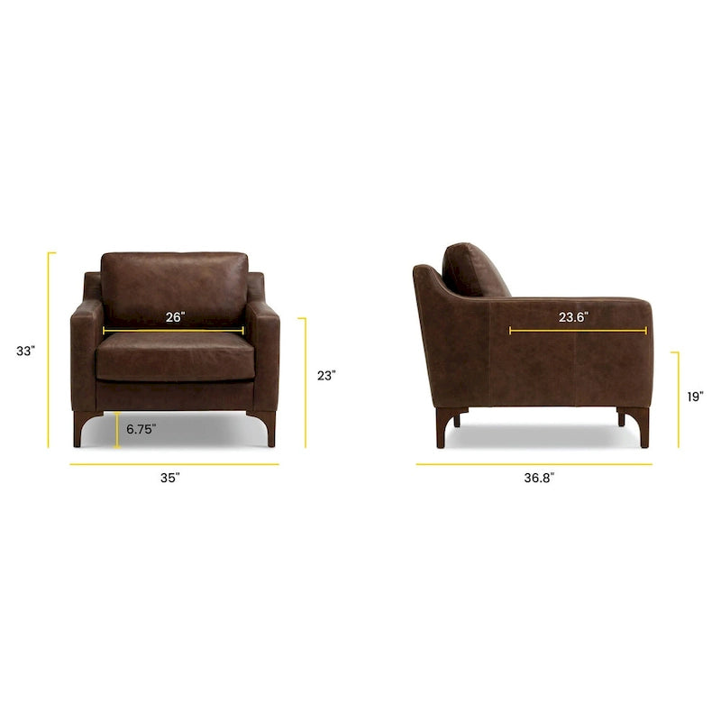 Fauteuil 35 - Cuir véritable italien pleine fleur