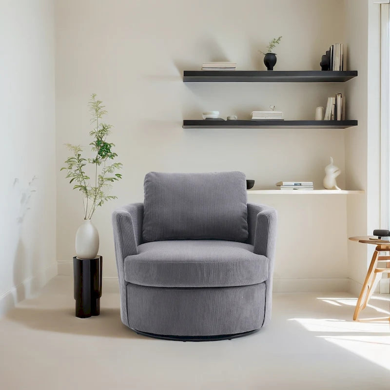 Fauteuil baril pivotant à 360°, canapé rond confortable pour le salon, convient pour la chambre de bébé, l'hôtel, la chambre à coucher, le bureau