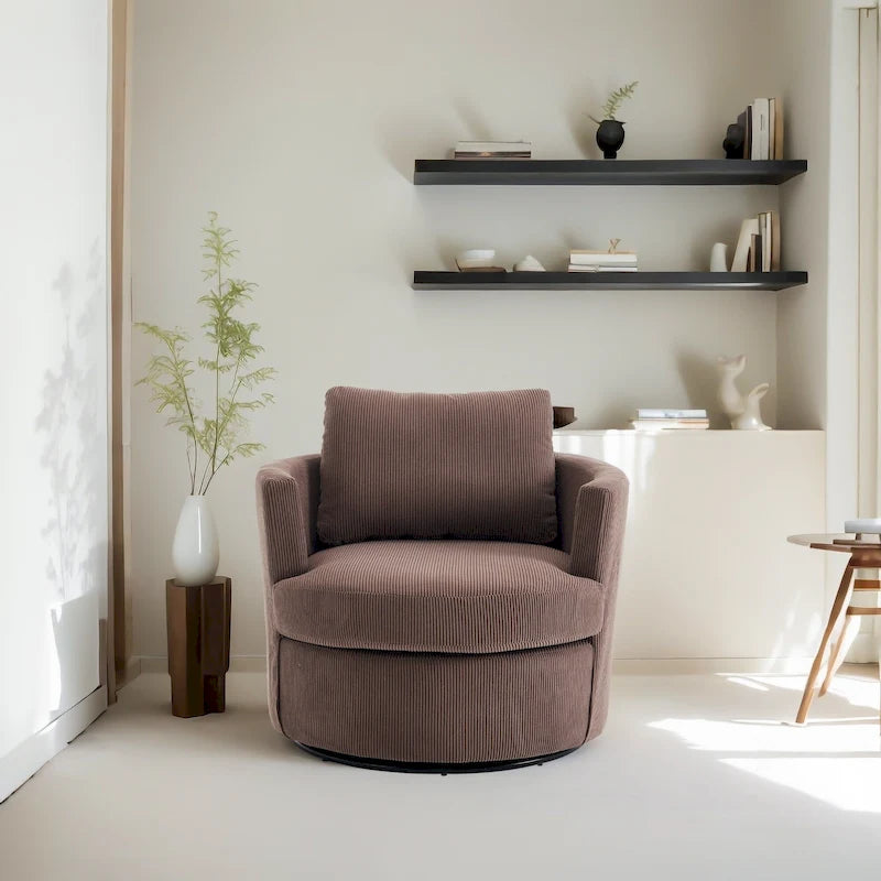 Fauteuil baril pivotant à 360°, canapé rond confortable pour le salon, convient pour la chambre de bébé, l'hôtel, la chambre à coucher, le bureau