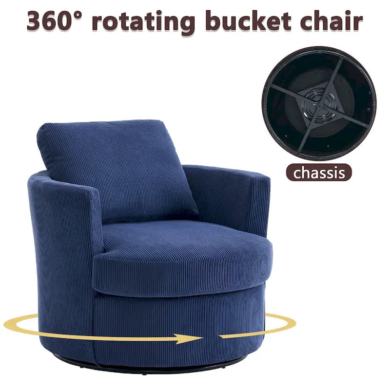 Fauteuil baril pivotant à 360°, canapé rond confortable pour le salon, convient pour la chambre de bébé, l'hôtel, la chambre à coucher, le bureau