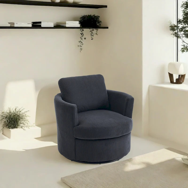 Fauteuil baril pivotant à 360°, canapé rond confortable pour le salon, convient pour la chambre de bébé, l'hôtel, la chambre à coucher, le bureau