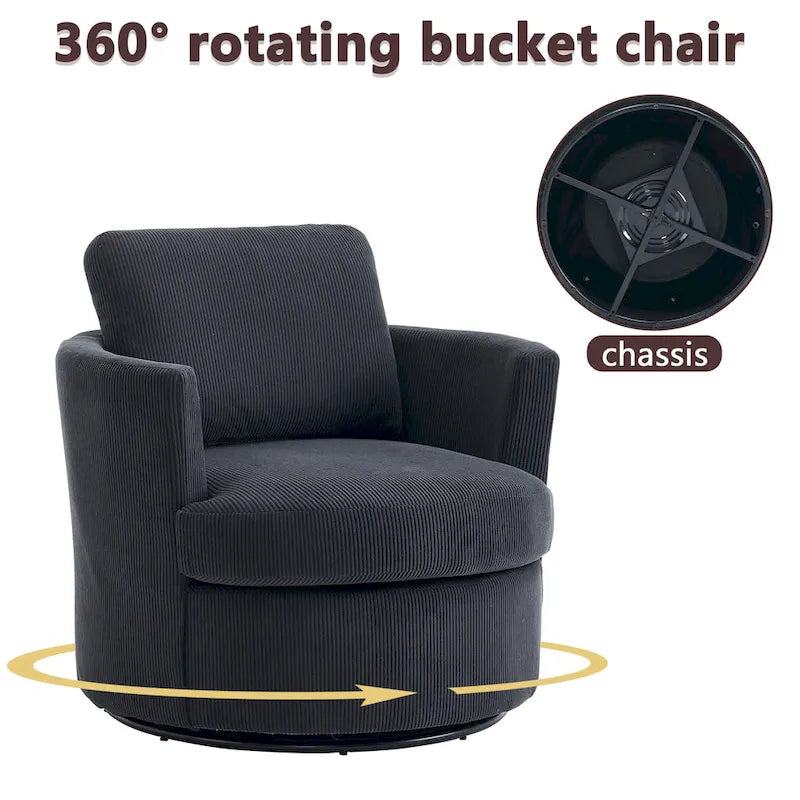 Fauteuil baril pivotant à 360°, canapé rond confortable pour le salon, convient pour la chambre de bébé, l'hôtel, la chambre à coucher, le bureau
