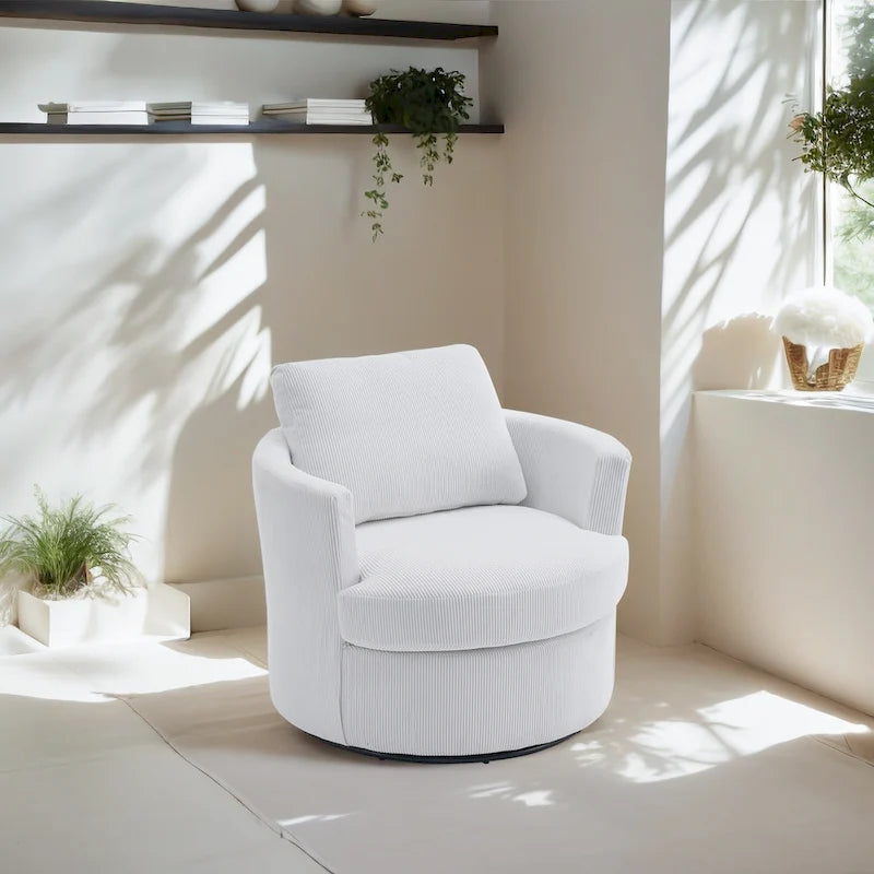 Fauteuil baril pivotant à 360°, canapé rond confortable pour le salon, convient pour la chambre de bébé, l'hôtel, la chambre à coucher, le bureau