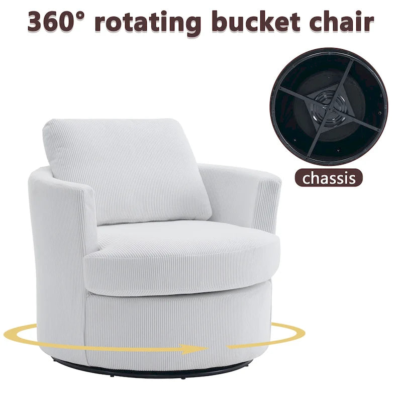 Fauteuil baril pivotant à 360°, canapé rond confortable pour le salon, convient pour la chambre de bébé, l'hôtel, la chambre à coucher, le bureau