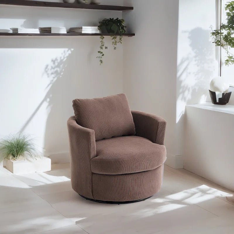 Fauteuil baril pivotant à 360°, canapé rond confortable pour le salon, convient pour la chambre de bébé, l'hôtel, la chambre à coucher, le bureau