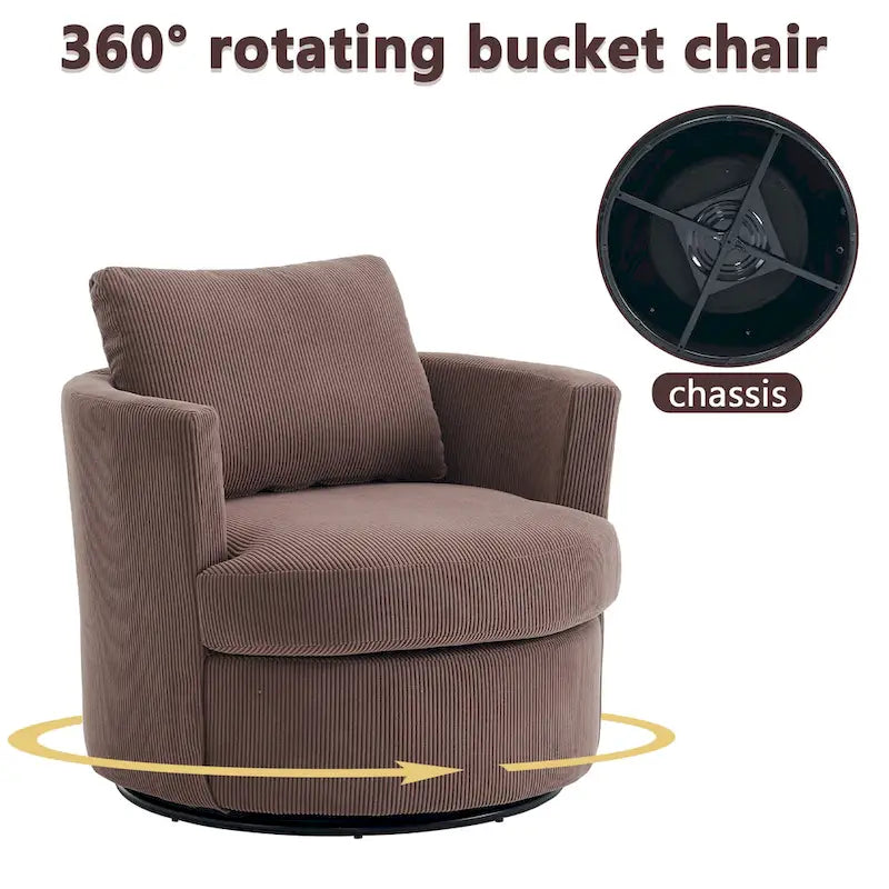 Fauteuil baril pivotant à 360°, canapé rond confortable pour le salon, convient pour la chambre de bébé, l'hôtel, la chambre à coucher, le bureau