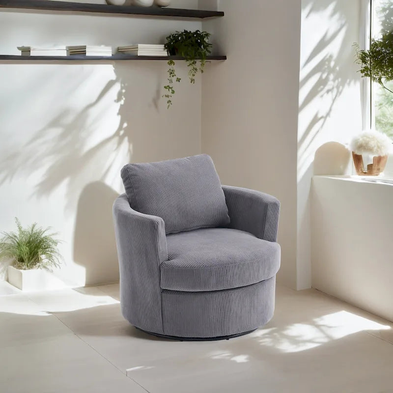 Fauteuil baril pivotant à 360°, canapé rond confortable pour le salon, convient pour la chambre de bébé, l'hôtel, la chambre à coucher, le bureau