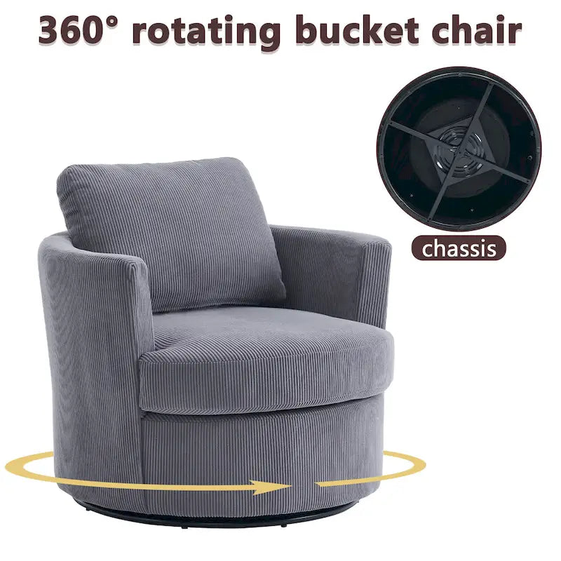 Fauteuil baril pivotant à 360°, canapé rond confortable pour le salon, convient pour la chambre de bébé, l'hôtel, la chambre à coucher, le bureau
