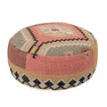 Pouf en coton tissé multicolore