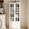Vitrine avec portes en verre Bibliothèque Meuble d'appoint Salon Couloir - 70.1H x 31.5L