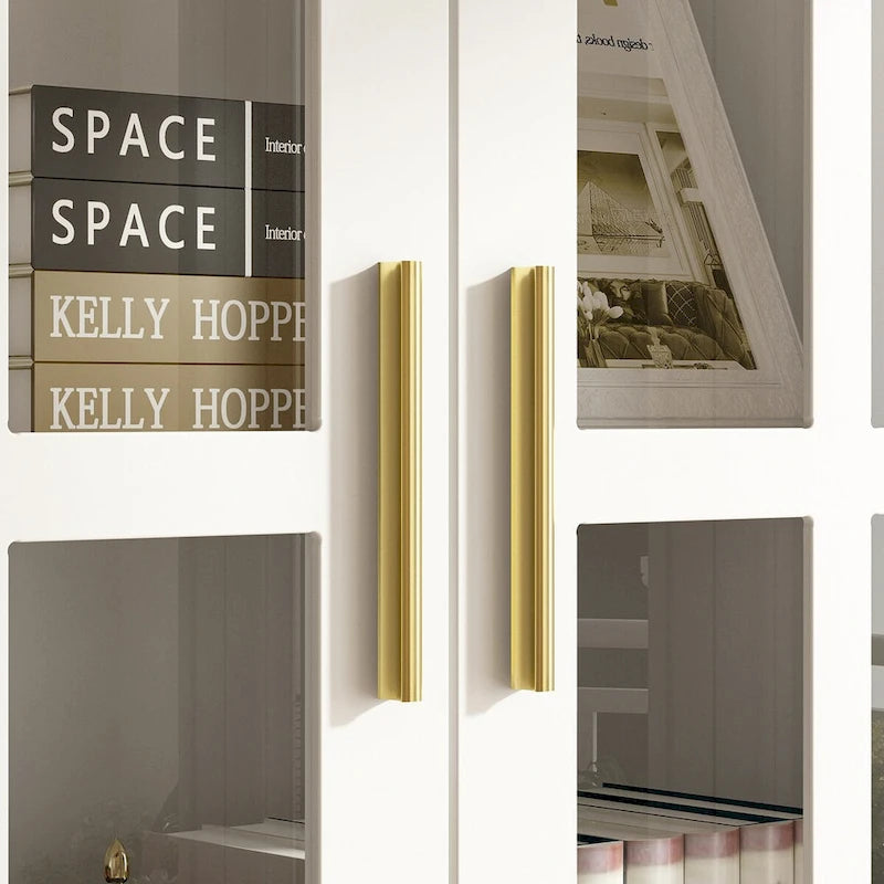 Vitrine avec portes en verre Bibliothèque Meuble d'appoint Salon Couloir - 70.1H x 31.5L