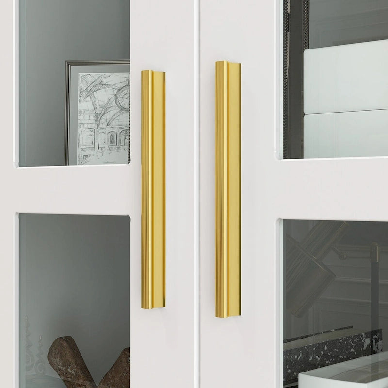 Vitrine avec portes en verre Bibliothèque Meuble d'appoint Salon Couloir - 70.1H x 31.5L