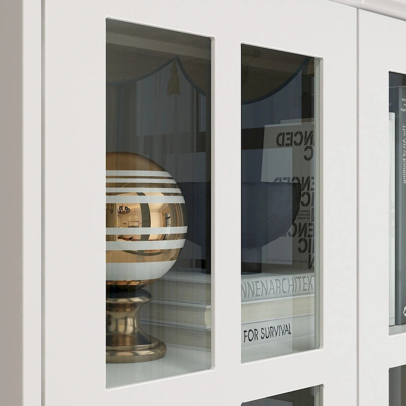 Vitrine avec portes en verre Bibliothèque Meuble d'appoint Salon Couloir - 70.1H x 31.5L