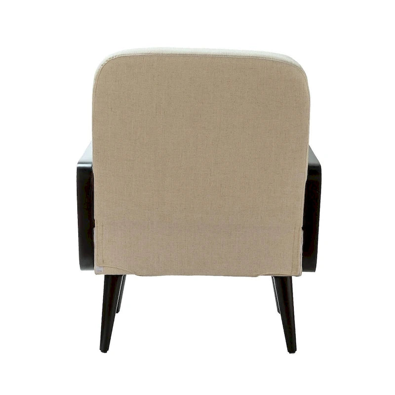 Lot de 2 fauteuils d'appoint Carmina style bohème moderne rembourrés avec pieds en bois