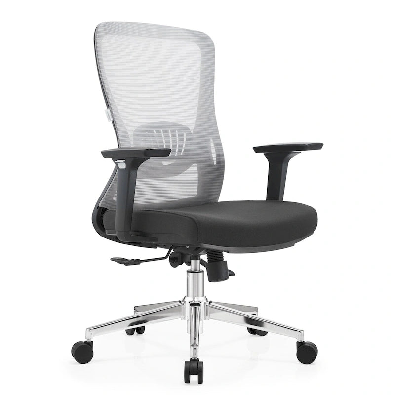 Chaise de bureau en coton avec dossier mi-hauteur en maille