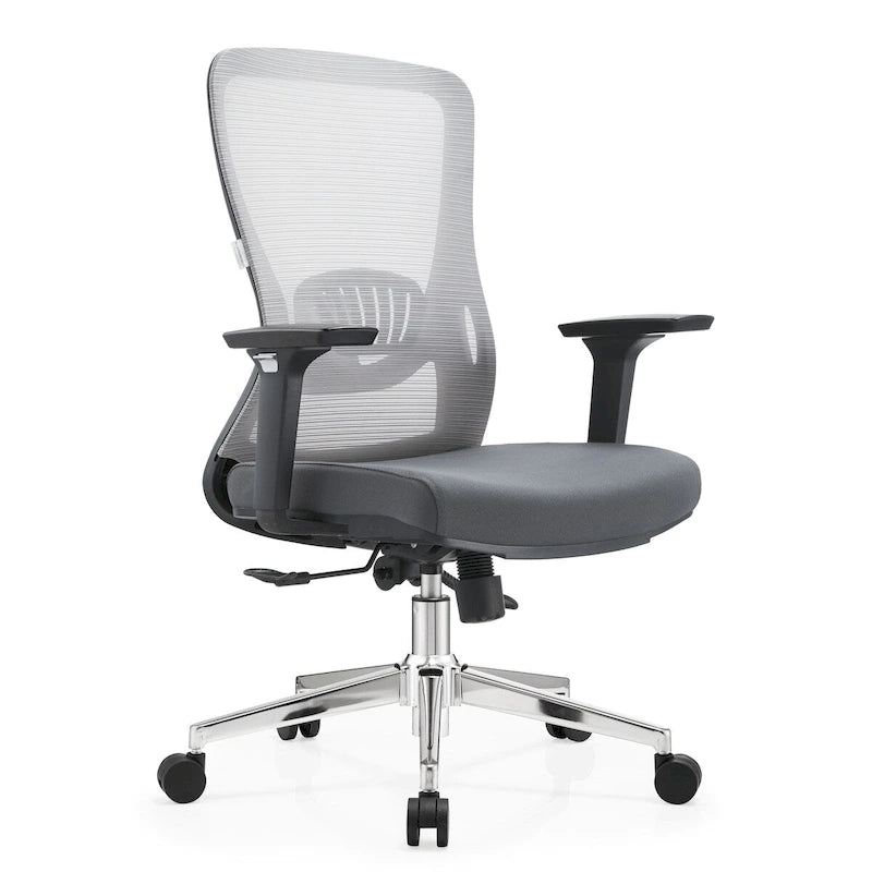 Chaise de bureau en coton avec dossier mi-hauteur en maille