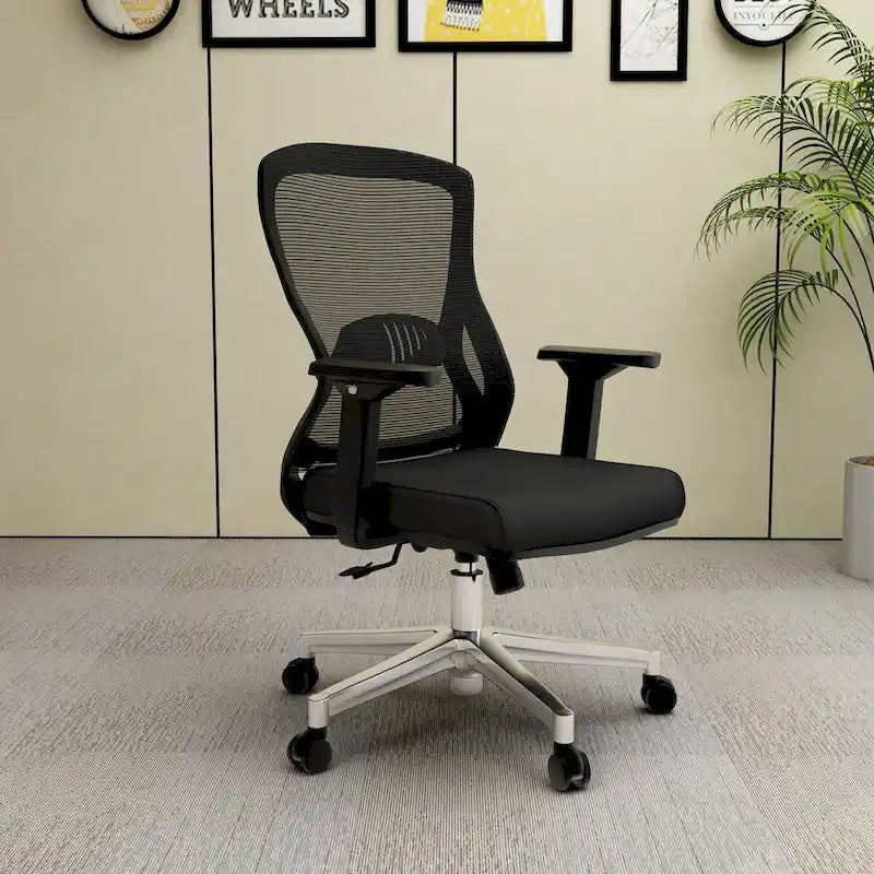 Cotton Office Chair with Mesh Mid-Back Adorit Series by 