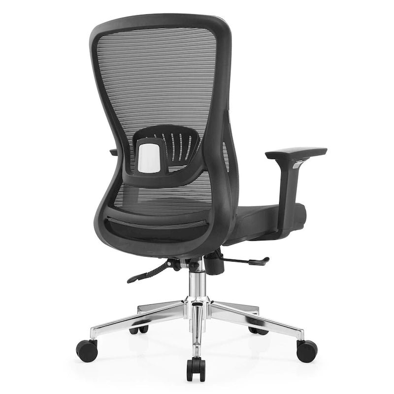 Chaise de bureau en coton avec dossier mi-hauteur en maille