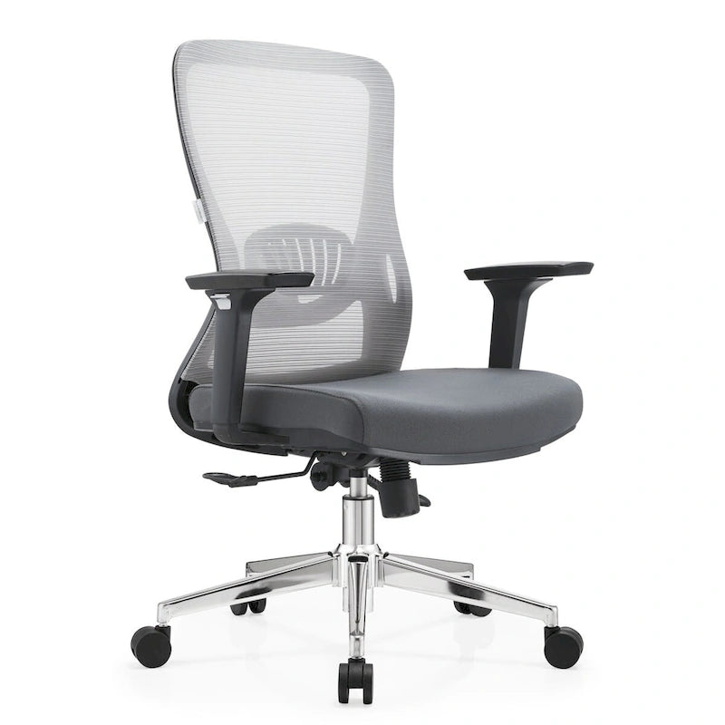 Chaise de bureau en coton avec dossier mi-hauteur en maille