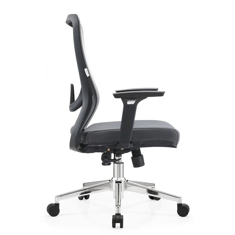 Chaise de bureau en coton avec dossier mi-hauteur en maille