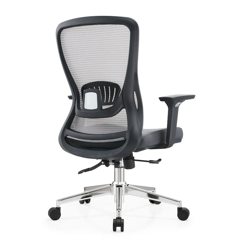 Chaise de bureau en coton avec dossier mi-hauteur en maille