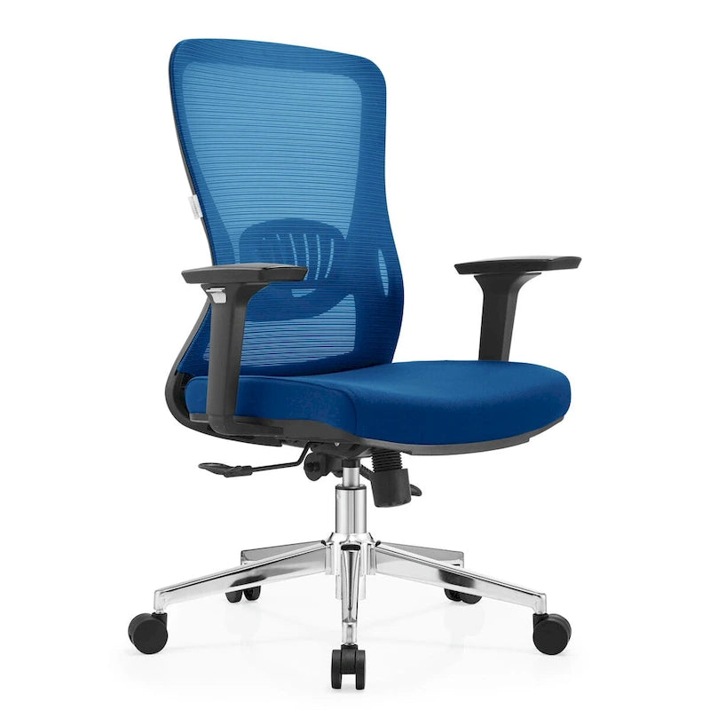 Chaise de bureau en coton avec dossier mi-hauteur en maille